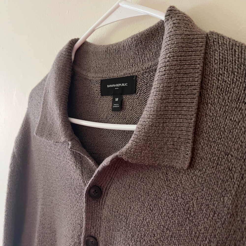 Banana Republic Brown Knit Collared Sweater - Picture 3 of 4